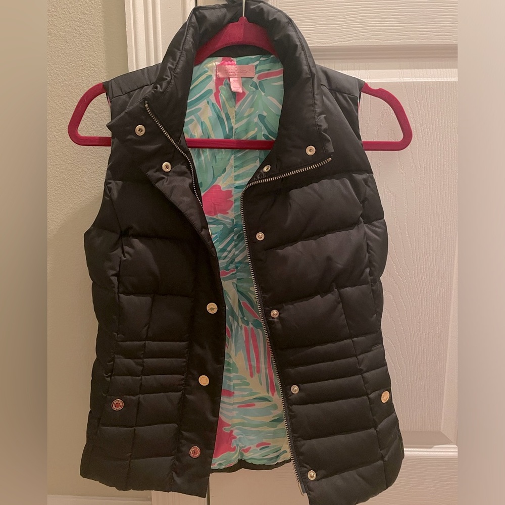 Lily Pulitzer Palms Black Vest XXS